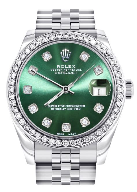 rolex green 31mm|rolex 31mm diamond bezel.